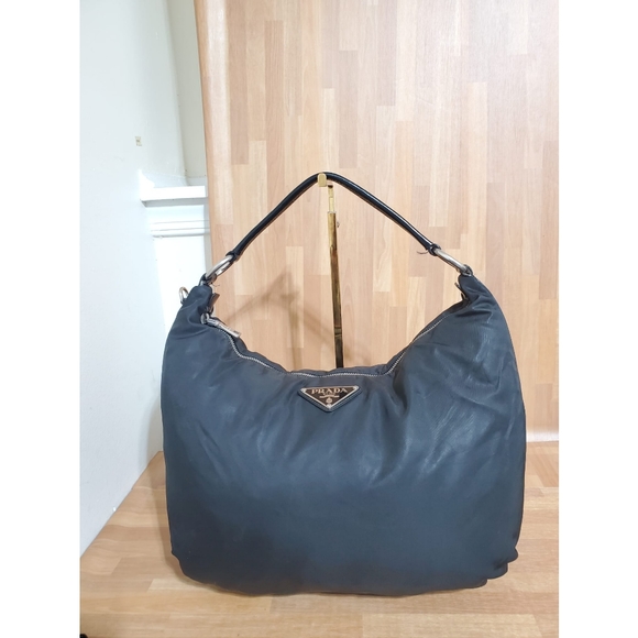 PRADA Tessuto Nylon Sport Shoulder Hobo Bag Black - Picture 1 of 15